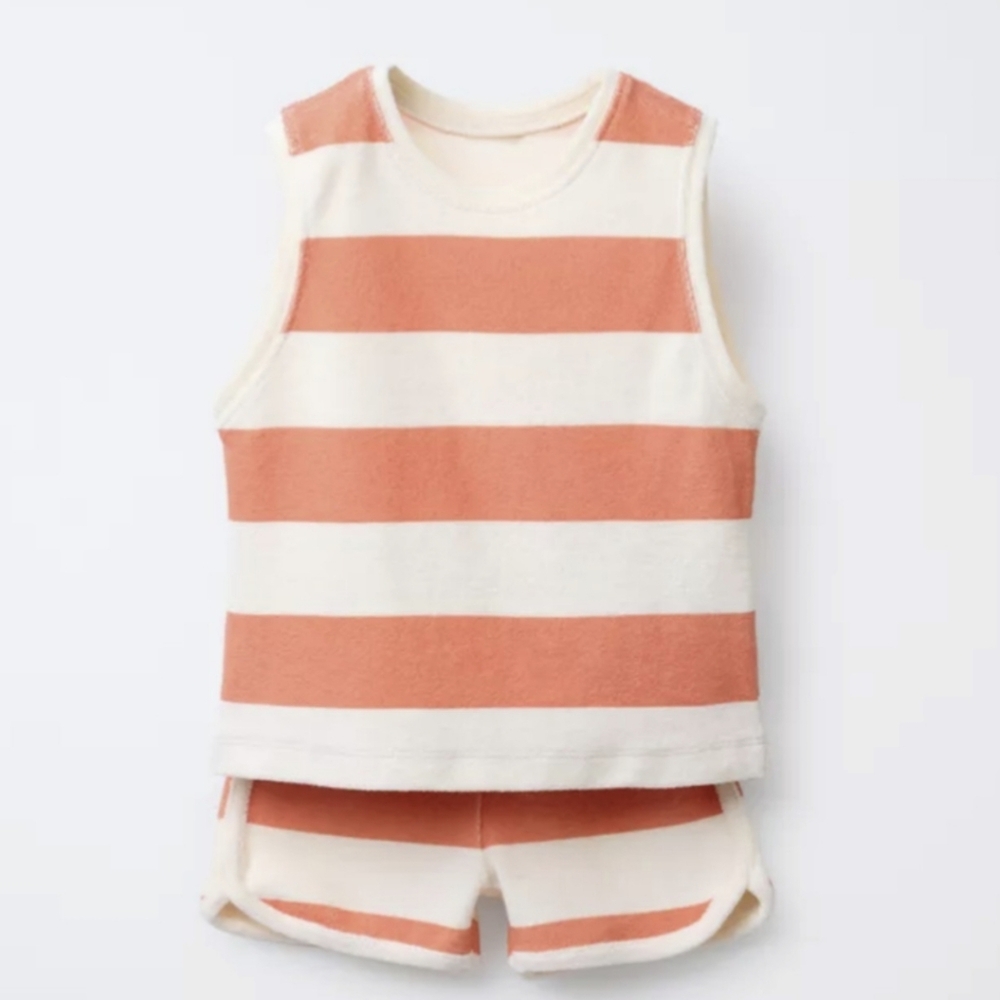 Zara Striped Sleeveless Top and Shorts Set Size 2 Nwt